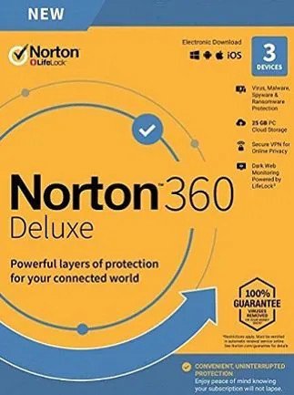 Norton 360 Deluxe Non-Subscription (3 Devices, 1 Year) – NortonLifeLock Key – EUROPE